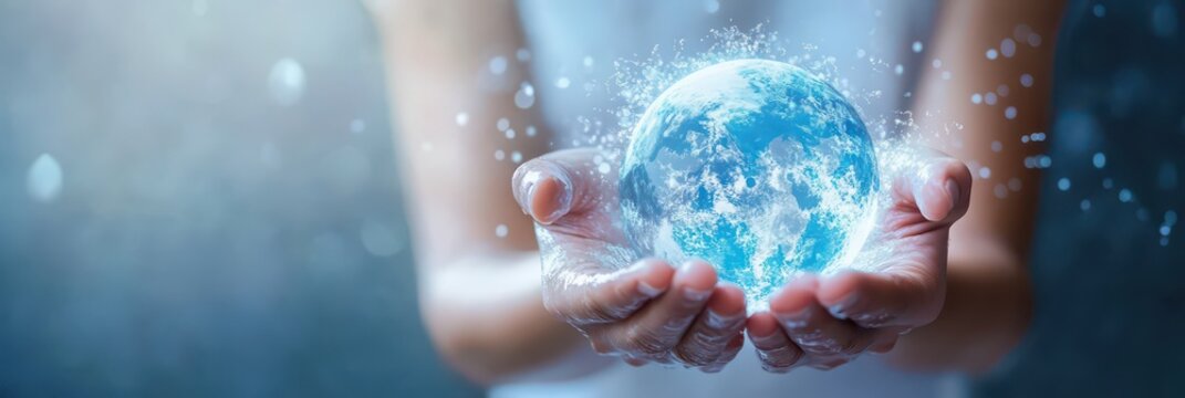 World hand hygiene day: emphasizing global health and cleanliness. Horizontal banner. Copy space. World Health Day. World Water Day