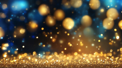 Obraz premium Ethereal Golden and Blue Bokeh Light Background