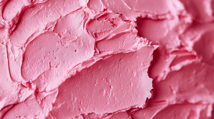 Ultra close-up of pink buttercream cake texture
