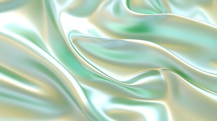 Obraz premium Abstract Draped Mint Green Silk Fabric Texture