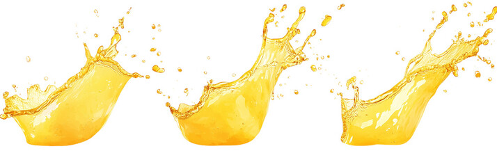 Lemon soda splashes isolated on transparent background