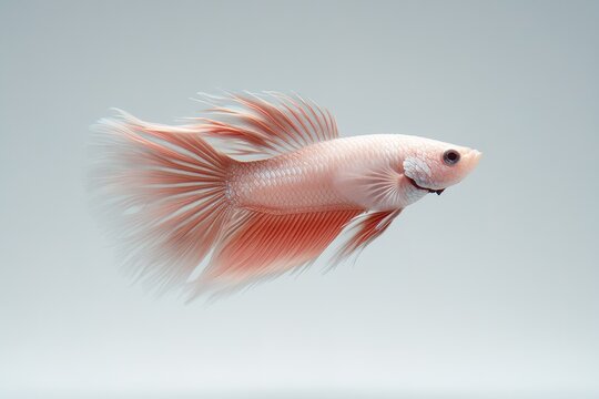 Elegant Pink Betta Fish Displays Graceful Fins
