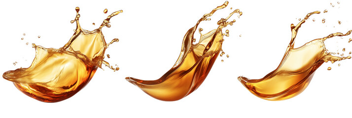 Whiskey  splashes isolated on transparent background