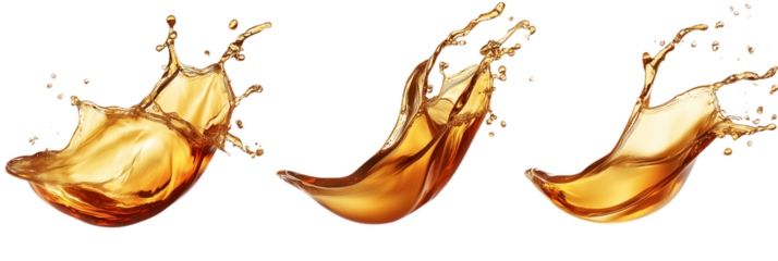 Whiskey  splashes isolated on transparent background