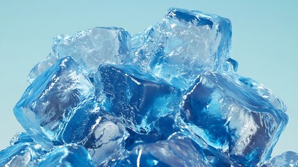 Obraz premium A Close Up View Of Sparkling Ice Cubes