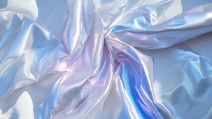 Fototapeta premium Iridescent Fabric Draped in Soft Light Folds