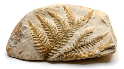 Fossilized Fern Imprint in Sedimentary Rock