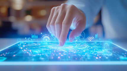 Touch-enabled holographic digital interface