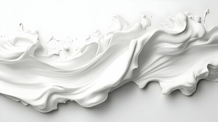 Obraz premium White liquid splash, flowing wave, clean background, food packaging design