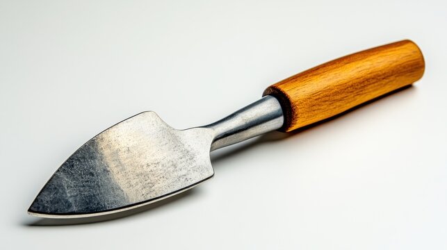 Stainless Steel Garden Trowel with Wooden Handle for Soil Digging and Planting Tasks in Home Gardening Activities