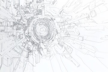 Obraz premium Futuristic CPU Cooler Design with Dynamic Fan Blades and Tubing
