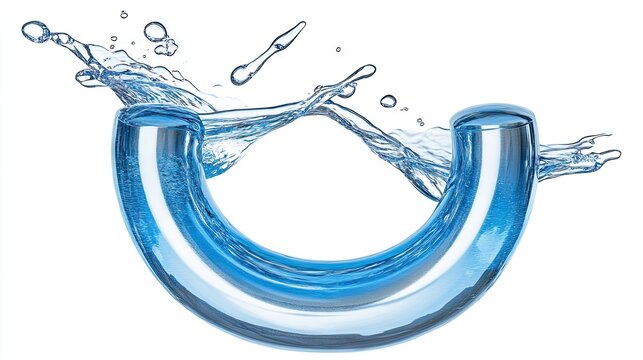 Water flowing through a transparent pipe