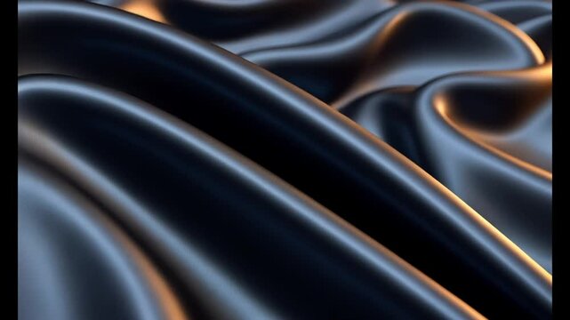 Draped Dark Blue Silk Fabric with Subtle Light Highlights