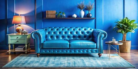 Obraz premium Beautiful Blue Leather Texture for Furniture, Sofa, Chair, and Interior Accessories - Premium Quality Product Photography for Home Decor