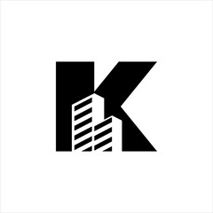 K  initial building logo design vector symbol graphic