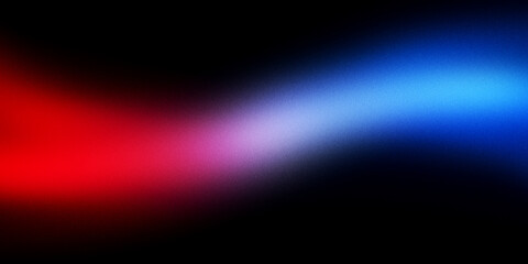Grainy gradient background, dark blue orange red abstract color wave black backdrop, noisy texture
