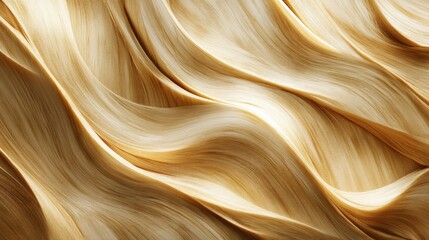 Obraz premium Soft Golden Waves of Shiny Hair with Flowing Texture and Light