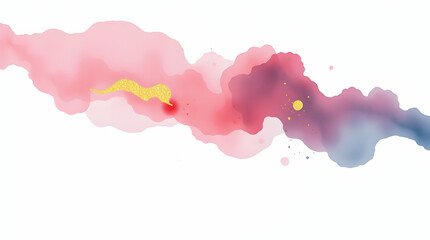 pink, black, gold Minimalist Paint Splash Background on Light Gray Canvas. Use as graphic resource or wallpaper