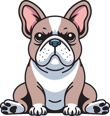 French bulldog cartoon design art illustration