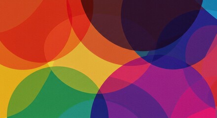 Fototapeta premium Abstract Circles: A vibrant, eye-catching illustration of overlapping circles, rendered in a spectrum of bright, transparent colors.