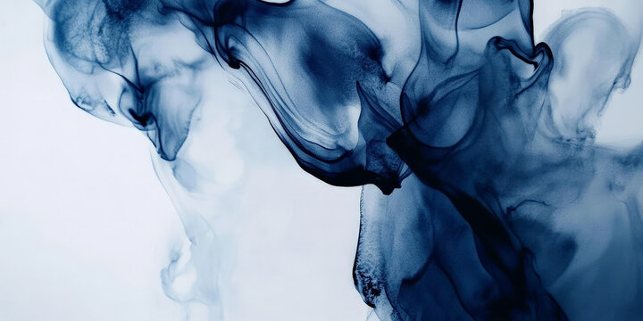 Elegant navy blue watercolor background with soft gradients and textured brushstrokes. Ideal for formal or sophisticated designs.