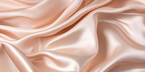 Obraz premium Delicate blush pink satin texture with soft draping and glowing light reflections.