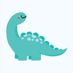 Naklejka premium the cute dinosaur with tosca green color 