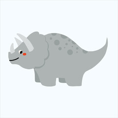 a cute rhinoceros grey color design vector