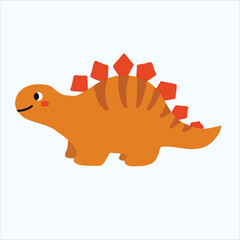 the cute dinosaur with orange brown color design