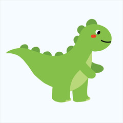 the cute dinosaur with green color 