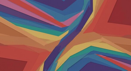 Vibrant Abstract Composition: A dynamic interplay of rainbow hues and geometric forms, creating a visually arresting and colorful artistic statement.