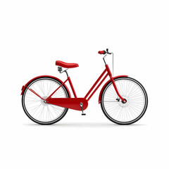 Fototapeta premium An electric bike with glossy red style and immaculate white accents, offering a sleek ride