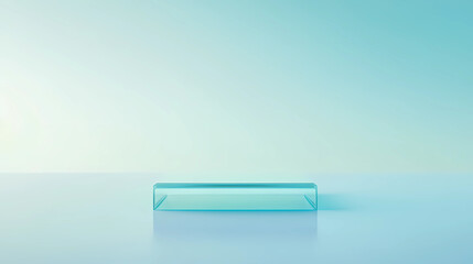 A green solar panel isolated on a blue background, representing eco-friendly energy solutions