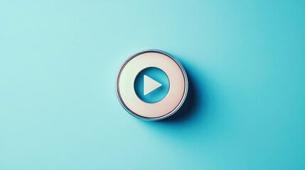 Minimalist Video Player Interface on Light Blue Background