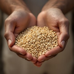 Hands Full of Golden Grains: A Harvest of Abundance
