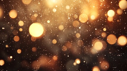 Golden Bokeh Lights Festive Background Sparkle