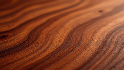 Fototapeta premium Abstract brown wooden surface with wavy lines, creating a unique pattern, Generative AI