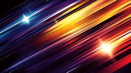 Abstract Diagonal Lines of Vivid Color and Light