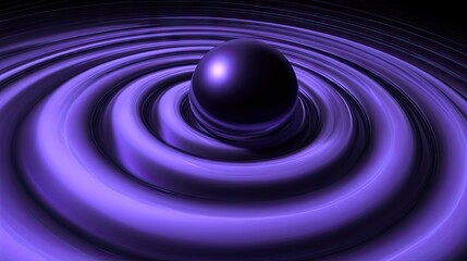 Purple sphere in swirling vortex; abstract background, digital art, website design