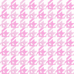 Geometric seamless pink heart pattern. Design for fabric, clothing, wrapping, embroidery, cross stitch, patchwork, wallpaper, background, batik, cushion, phone case, card and illustration.