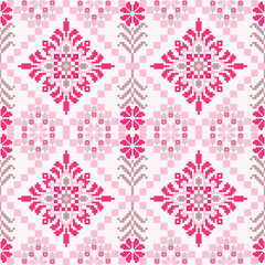 Geometric ethnic seamless pattern. Design for fabric, clothing, wrapping, decoration, carpet, curtain, cushion, pillow cover, card, batik, wallpaper, patchwork and cross-stitch.