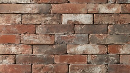 Fototapeta premium Rustic Red Brick Wall with Textured Surface and Natural Variations