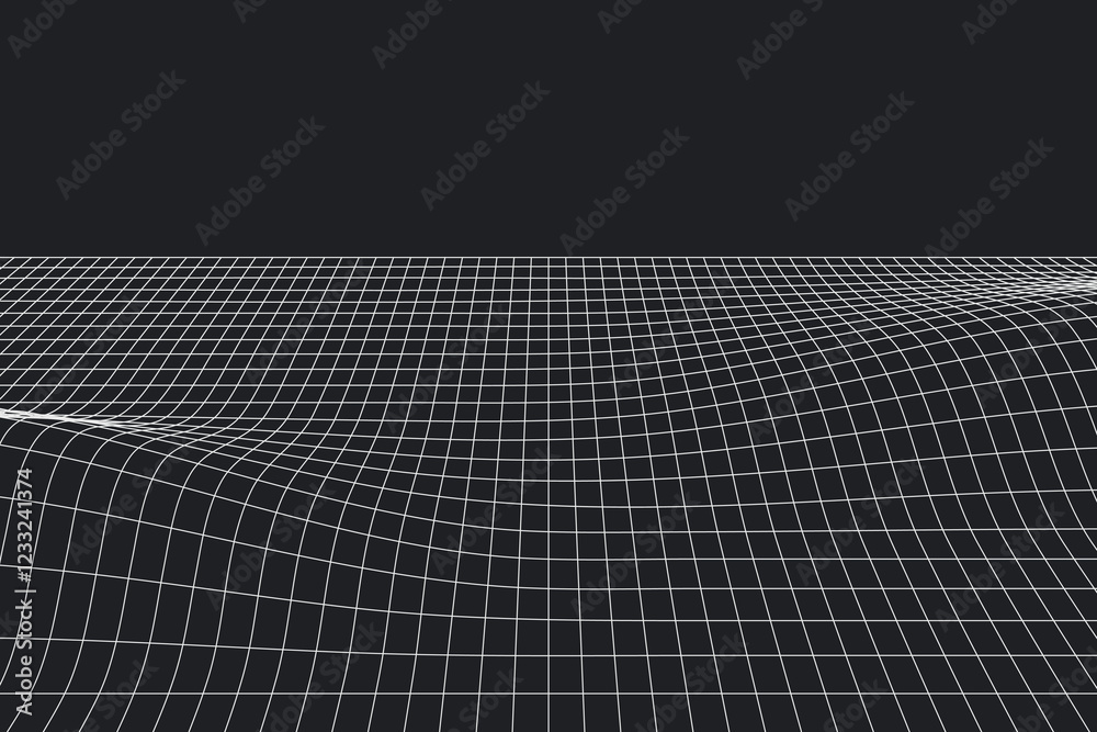 Canvas Prints black and white image of a mesh with dimensions. scene is somewhat abstract and futuristic