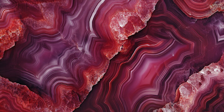 Abstract burgundy agate texture background with deep, wine-red hues and organic veining. A rich and dramatic design for sophisticated visuals.