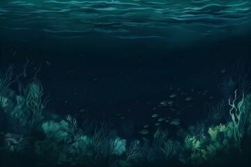 Naklejka premium underwater scene with world
