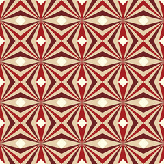 Fototapeta premium seamless geometric pattern featuring a repeating design of interlocking shapes in a warm, earthy color palette of cream, brown, and red