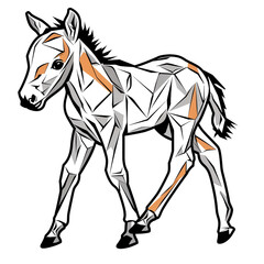 Abstract Geometric Horse Design in Modern Artistic Style