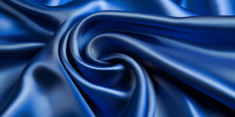 Fototapeta premium Royal blue satin-like background with gentle curves and subtle lighting, creating an elegant and refined effect.