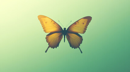Obraz premium Shimmering Butterfly with Iridescent Wings Against Green Tones