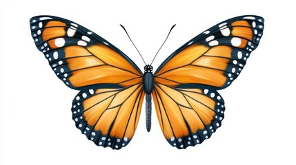Fototapeta premium Colorful Monarch Butterfly Illustration with Detailed Wing Patterns